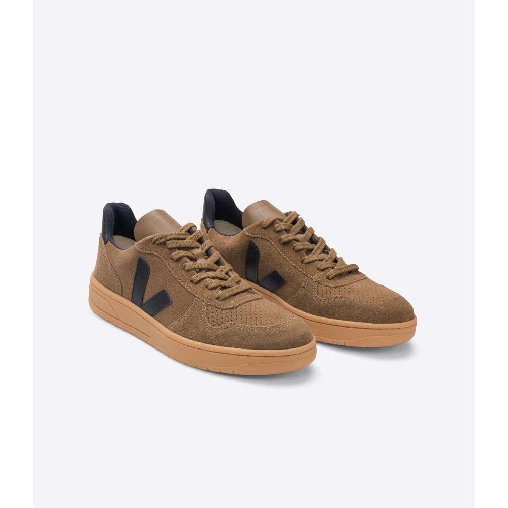 Veja V-10 SUEDE Women's Sneakers Brown | NZ 636QMA